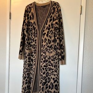 Boston Proper Leopard Sweater Duster